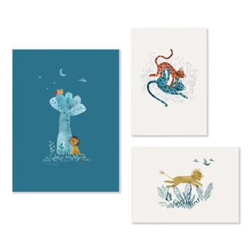 Moulin Roty - Szép képek - 3 db-os poszter szett gyerekszobába - Majomkenyérfa