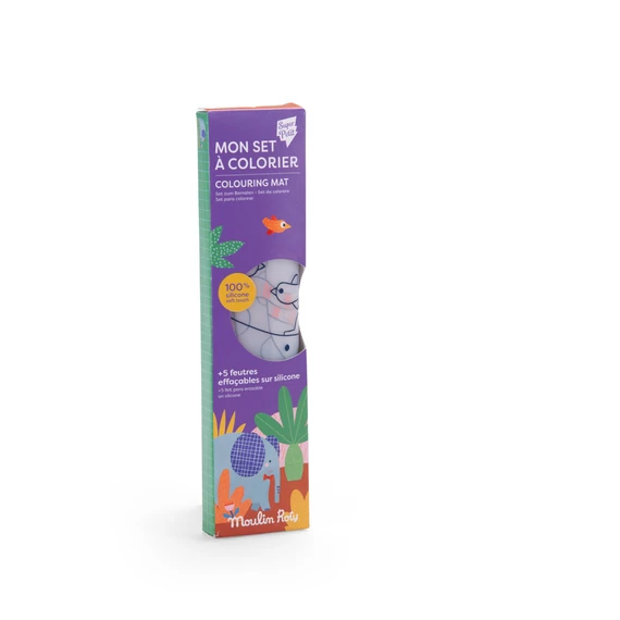 Moulin Roty - Kicsikék - Szilikon színező 5 db filctollal