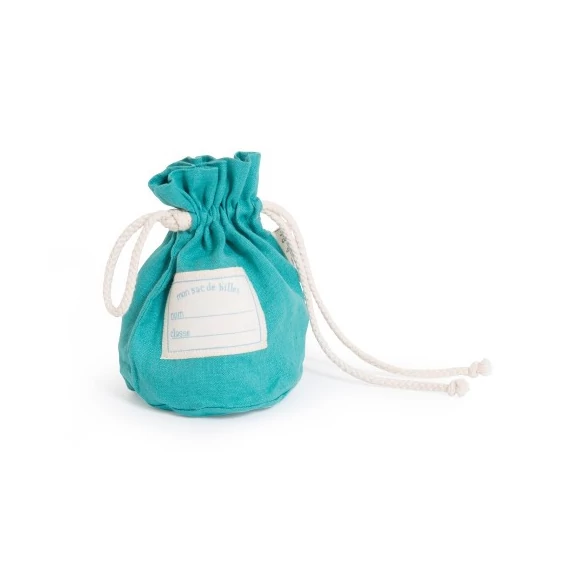 Moulin Roty - Játékidő - Üveggolyó szett vászon zsákban - kék